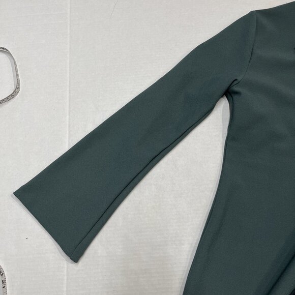 Zara Dress Womens L Gray Sheath Knit Midi Flare Sleeve Minimalist Capsule Office - Picture 7 of 11